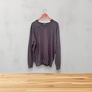 Old Navy Men’s Size XL Dark Gray Long Sleeve Sweater V-Neck - Modern Classic